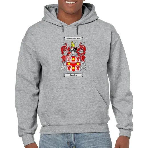 Roades Grey Unisex Coat of Arms Hooded Sweatshirt