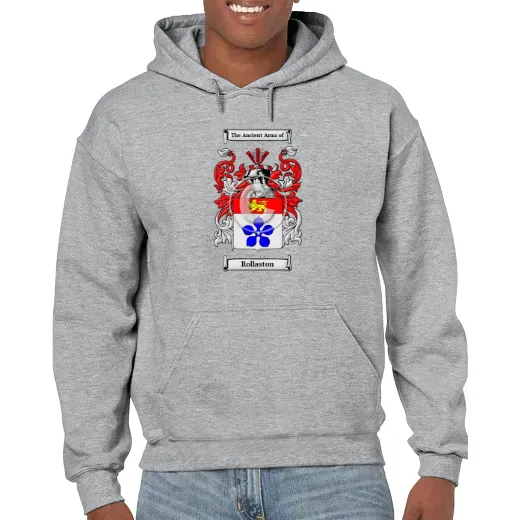 Rollaston Grey Unisex Coat of Arms Hooded Sweatshirt
