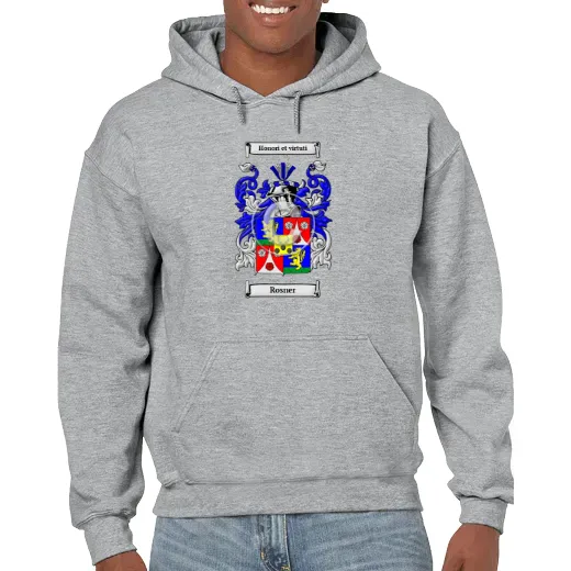 Rosner Grey Unisex Coat of Arms Hooded Sweatshirt