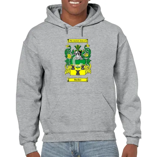 Rucker Grey Unisex Coat of Arms Hooded Sweatshirt