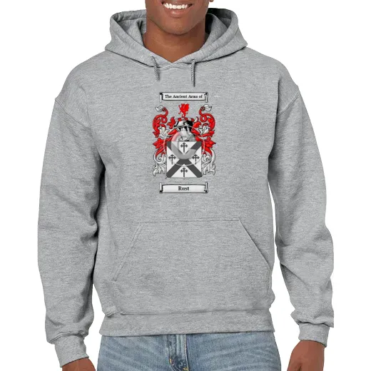 Rust Grey Unisex Coat of Arms Hooded Sweatshirt