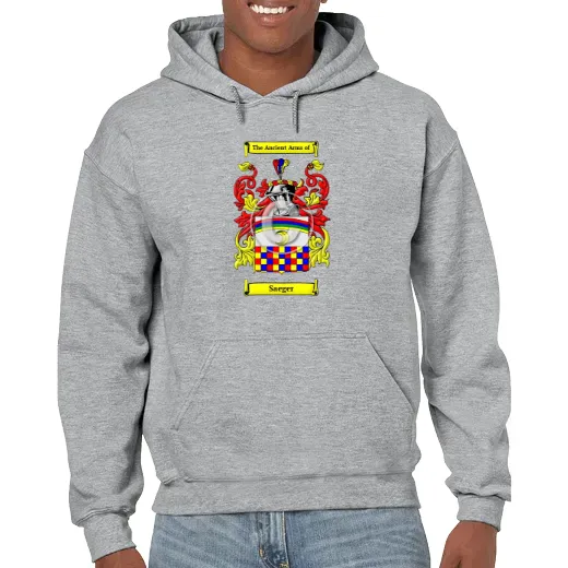 Saeger Grey Unisex Coat of Arms Hooded Sweatshirt