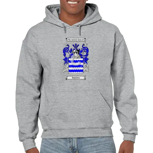 Santero Grey Unisex Coat of Arms Hooded Sweatshirt