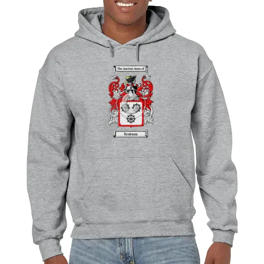 Scotson Grey Unisex Coat of Arms Hooded Sweatshirt