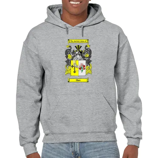 Sher Grey Unisex Coat of Arms Hooded Sweatshirt