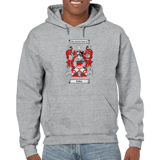 Sobey Grey Unisex Coat of Arms Hooded Sweatshirt