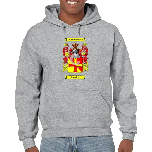 Spurdens Grey Unisex Coat of Arms Hooded Sweatshirt