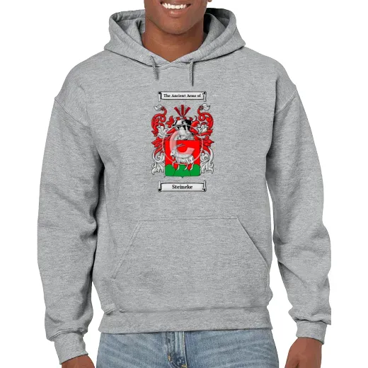 Steineke Grey Unisex Coat of Arms Hooded Sweatshirt