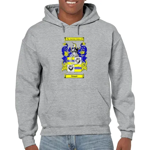 Stuart Grey Unisex Coat of Arms Hooded Sweatshirt