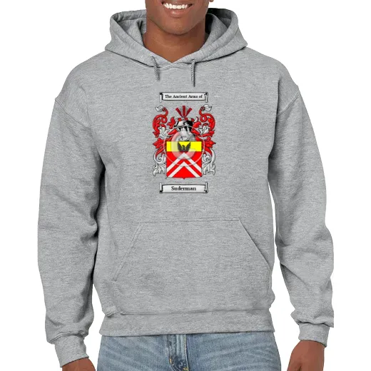 Suderman Grey Unisex Coat of Arms Hooded Sweatshirt