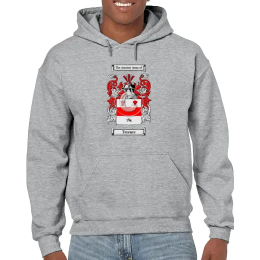 Terence Grey Unisex Coat of Arms Hooded Sweatshirt