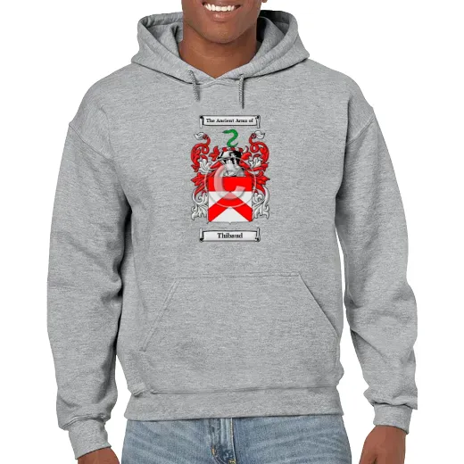 Thibaud Grey Unisex Coat of Arms Hooded Sweatshirt