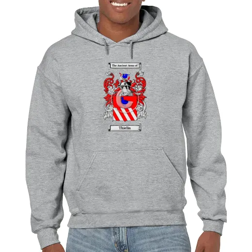 Thielin Grey Unisex Coat of Arms Hooded Sweatshirt
