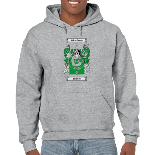 Thurley Grey Unisex Coat of Arms Hooded Sweatshirt