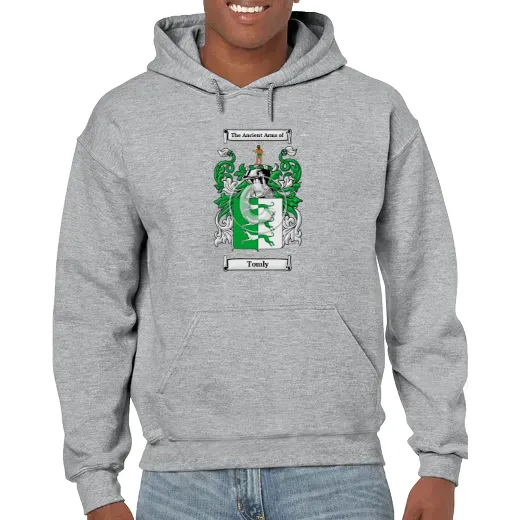 Tomly Grey Unisex Coat of Arms Hooded Sweatshirt