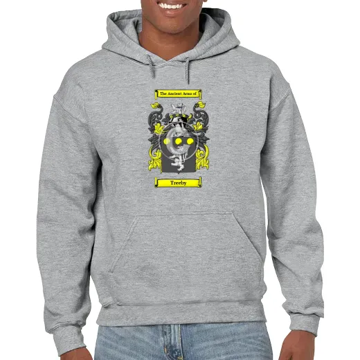 Treeby Grey Unisex Coat of Arms Hooded Sweatshirt