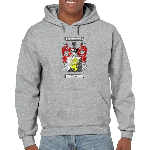 Trefor Grey Unisex Coat of Arms Hooded Sweatshirt