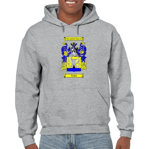 Trejos Grey Unisex Coat of Arms Hooded Sweatshirt