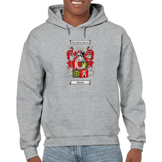 Turner Grey Unisex Coat of Arms Hooded Sweatshirt