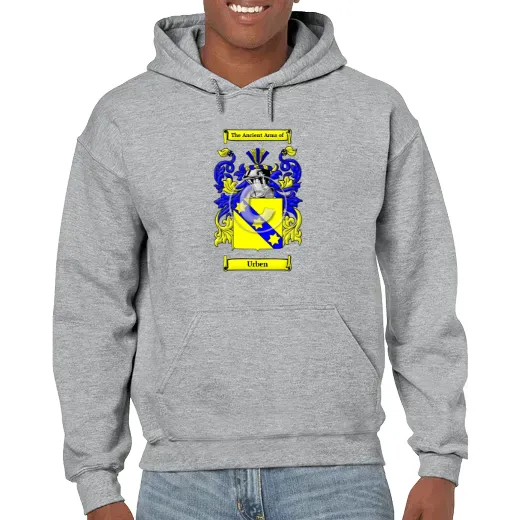Urben Grey Unisex Coat of Arms Hooded Sweatshirt