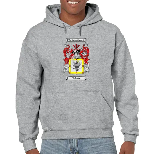 Valente Grey Unisex Coat of Arms Hooded Sweatshirt
