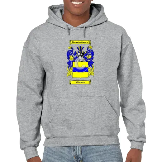 Vidaurre Grey Unisex Coat of Arms Hooded Sweatshirt