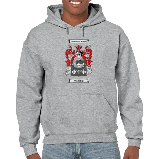 Wadding Grey Unisex Coat of Arms Hooded Sweatshirt