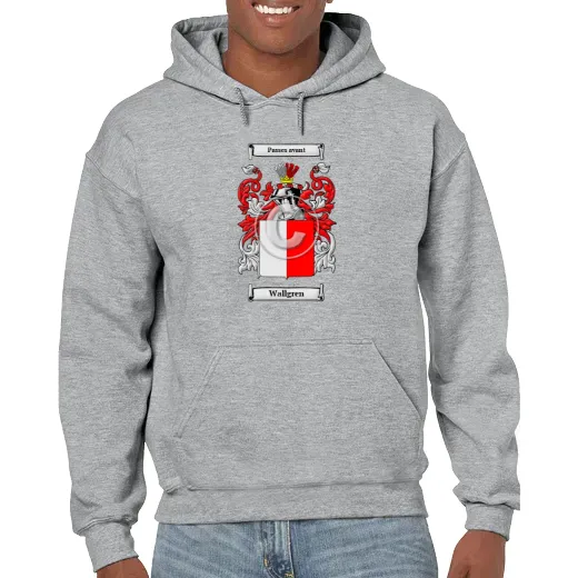 Wallgren Grey Unisex Coat of Arms Hooded Sweatshirt