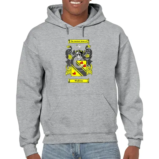 Walters Grey Unisex Coat of Arms Hooded Sweatshirt