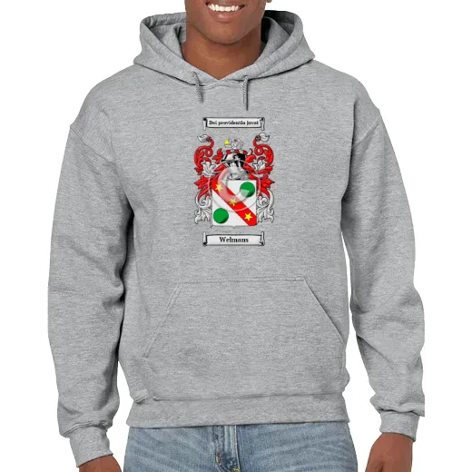 Welmans Grey Unisex Coat of Arms Hooded Sweatshirt