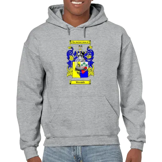 Wernick Grey Unisex Coat of Arms Hooded Sweatshirt