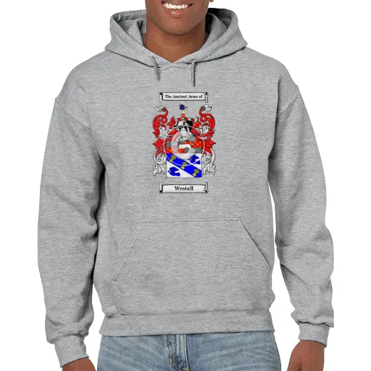 Westall Grey Unisex Coat of Arms Hooded Sweatshirt