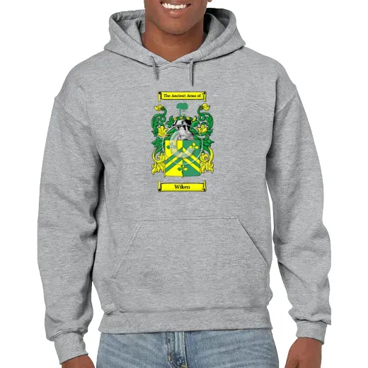 Wiken Grey Unisex Coat of Arms Hooded Sweatshirt