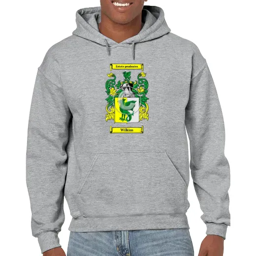 Wilkins Grey Unisex Coat of Arms Hooded Sweatshirt