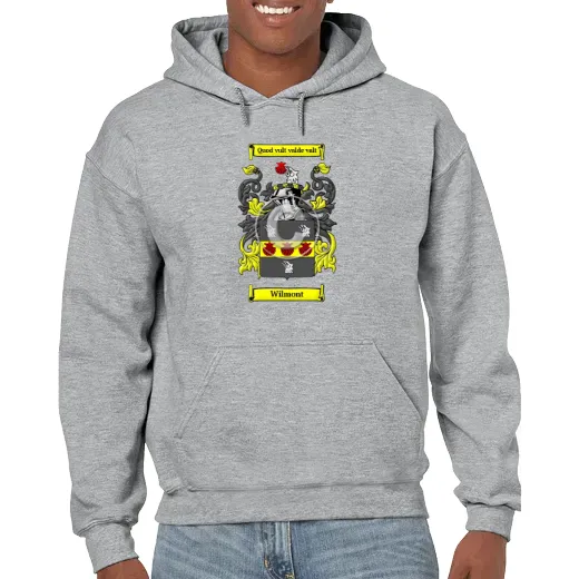 Wilmont Grey Unisex Coat of Arms Hooded Sweatshirt