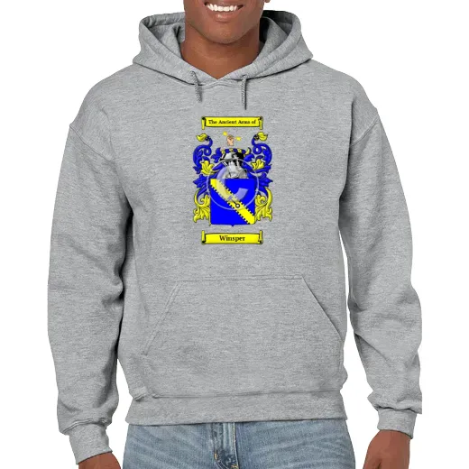 Winsper Grey Unisex Coat of Arms Hooded Sweatshirt