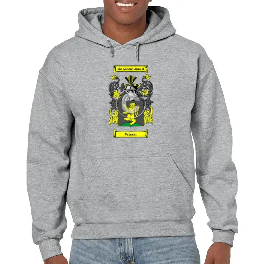 Wisser Grey Unisex Coat of Arms Hooded Sweatshirt