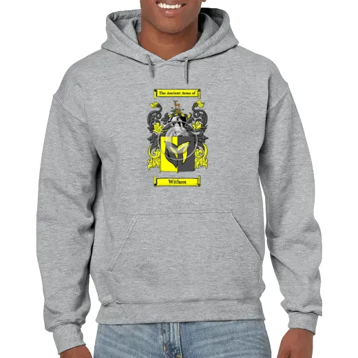 Withan Grey Unisex Coat of Arms Hooded Sweatshirt