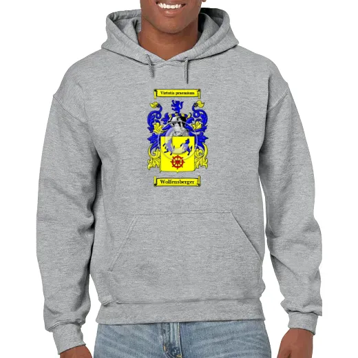 Wolfensberger Grey Unisex Coat of Arms Hooded Sweatshirt