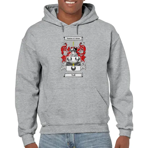 Yoll Grey Unisex Coat of Arms Hooded Sweatshirt
