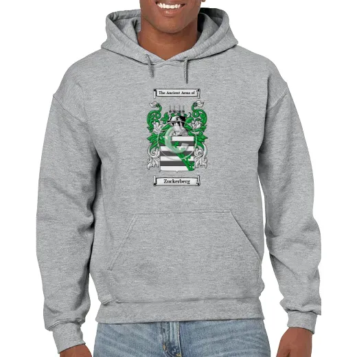 Zuckerberg Grey Unisex Coat of Arms Hooded Sweatshirt