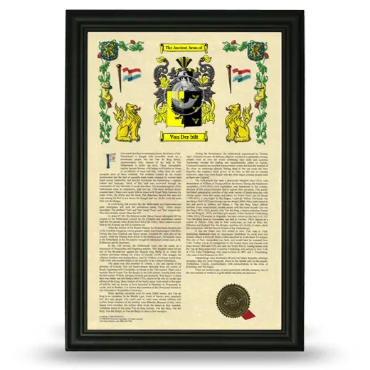 Van Der bilt Armorial History Framed - Black