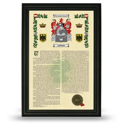 Aachener Armorial History Framed - Black