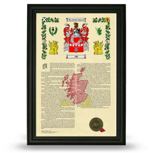 Abi Armorial History Framed - Black