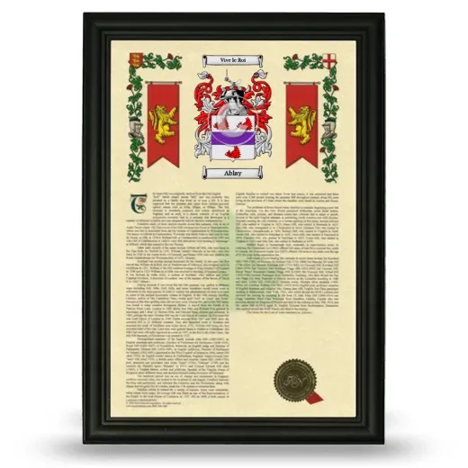 Ablay Armorial History Framed - Black