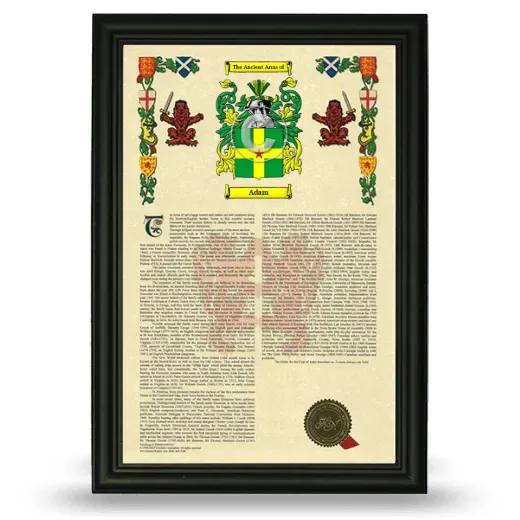 Adam Armorial History Framed - Black
