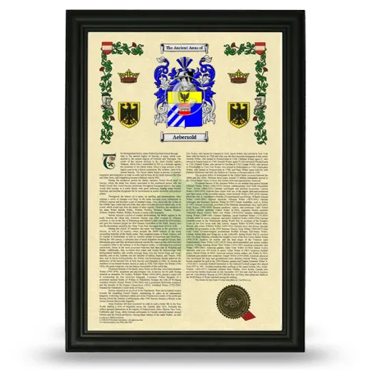 Aebersold Armorial History Framed - Black