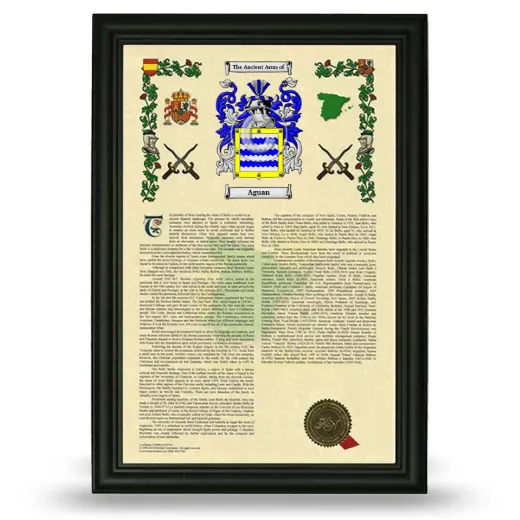 Aguan Armorial History Framed - Black