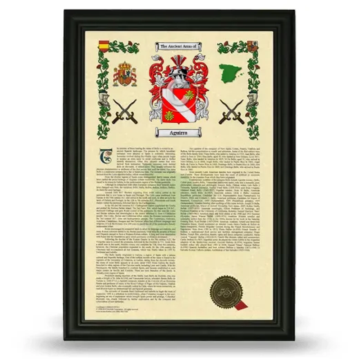 Aguirra Armorial History Framed - Black