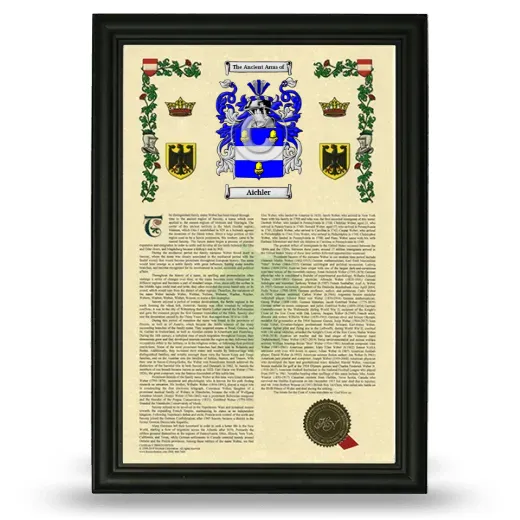 Aichler Armorial History Framed - Black